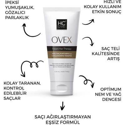 Hc Care Ovex Saç Kremi 200 ml Protein ve Hyaluronik Asit İçeren Onarıcı Canlandırıcı Tüm Saç Tipleri