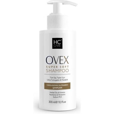 HC Care Ovex Süper Yumuşak Şampuan - Canlandırıcı ve Onarıcı Etki, Ultra Yumuşaklık ve Parlaklık, 300 ml, Bitkisel Formül, Paraben İçermez