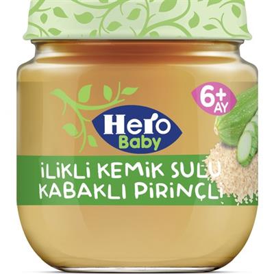 Hero Baby İlikli Kemik Sulu Kabaklı Pirinçli Kavanoz Mama 120g