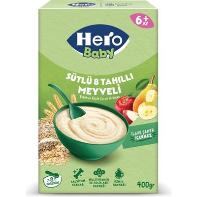 Hero Baby Sütlü 8 Tahıllı Meyveli Kaşık Mama 400g