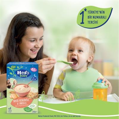 Hero Baby Sütlü Bisküvili 8 Tahıllı Kaşık Maması 200 g