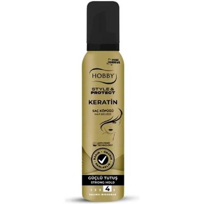 Hobby Keratin Saç Köpüğü 150 ml Saç Güçlendirici Etkiyle Parlaklık Sağlar