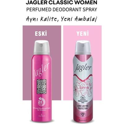 Jagler Classic Kadın Deodorant 150 ml 24 Saat Etkili Ferahlatıcı Sprey
