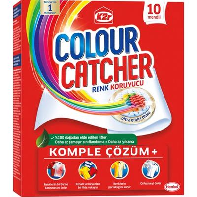K2r Renk Koruyucu Mendil - 10lu Paket, 10 Yıkama Kapasitesi, Tüm Renkler İçin, Kokusuz, Parlaklık Koruma ve Derinlemesine Temizlik Özelliği