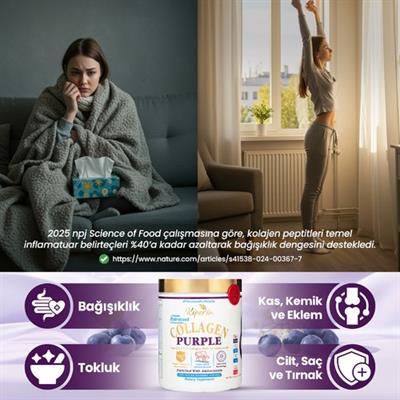 Kiperin %100 Saf ve Doğal Mor & Çoklu Kolajen Peptitleri içeren Lipozomal Teknoloji Diyet Takviyesi (576 gr)