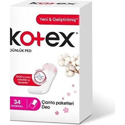 Kotex Günlük Ped 34 Adet Sızıntı Önleyici Teknoloji ile Gün Boyu Konfor Sunar