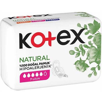 Kotex Natural 7 Uzun Ped Hipoalerjenik ve Doğal Pamukla Gün Boyu Konfor Sağlar