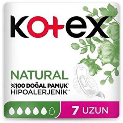 Kotex Natural 7 Uzun Ped Hipoalerjenik ve Doğal Pamukla Gün Boyu Konfor Sağlar
