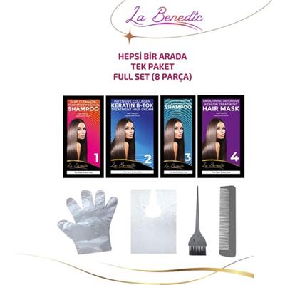 La Benedic 4 Aşamalı Keratin Botox Hızlı Düzleştirici & Bakım Full Set - Koyu Renkli Saçlar İçin