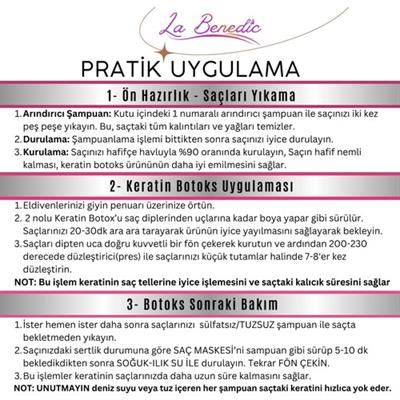 La Benedic 4 Aşamalı Keratin Botox Hızlı Düzleştirici & Bakım Full Set - Koyu Renkli Saçlar İçin