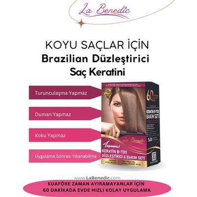 La Benedic 4 Aşamalı Keratin Botox Hızlı Düzleştirici & Bakım Full Set - Koyu Renkli Saçlar İçin
