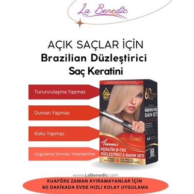 La Benedic 4 Aşamalı Keratin Botox Hızlı Düzleştirici & Bakım Full Set (Açık Renkli Saçlar İçin)