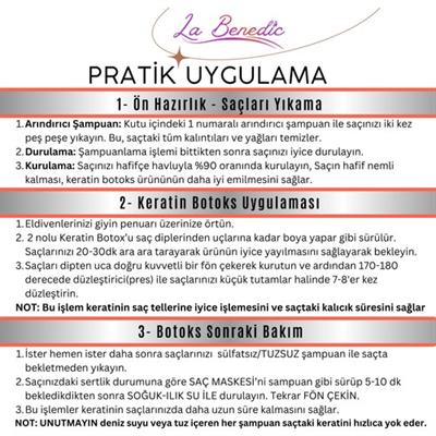 La Benedic 4 Aşamalı Keratin Botox Hızlı Düzleştirici & Bakım Full Set (Açık Renkli Saçlar İçin)