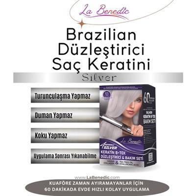 La Benedic 4 Aşamalı Silver Keratin Botox Hızlı Düzleştirici & Bakım Full Set - Silver Saçlar İçin