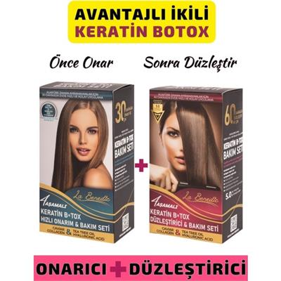 La Benedic Avantajlı Keratin Botox Onarıcı ve Düzleştirici Full Set (Koyu Renkli Saçlar Için)