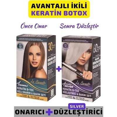 La Benedic Avantajlı Sılver Keratin Botox Onarıcı ve Düzleştirici Full Set (Sılver ve Açık Sarı Platın Renkli Saçlar Için)