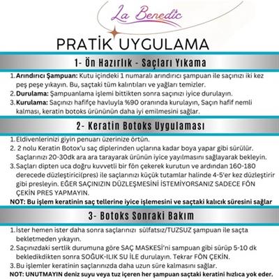 La Benedic Trde ILK ve TEK 4 Aşamalı Keratin Botox Hızlı Onarım&bakım Full Set - Tüm Saç Renk ve Tipler