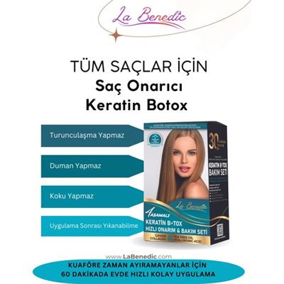 La Benedic Trde ILK ve TEK 4 Aşamalı Keratin Botox Hızlı Onarım&bakım Full Set - Tüm Saç Renk ve Tipler