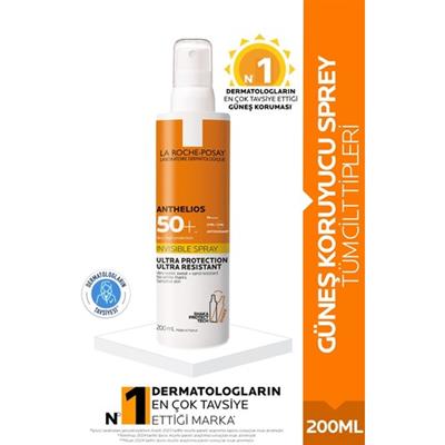 La Roche-Posay SPF 50+ Yağsız ve Görünmez Güneş Koruyucu Sprey 200 ml – Hassas Ciltler İçin Geniş Spektrum UVA/UVB Koruma