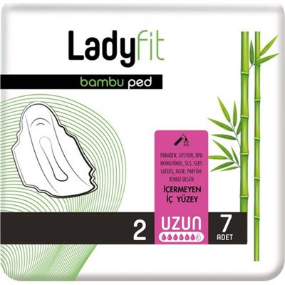 Ladyfit Bambu Ped Uzun 7 Adet Gün Boyu Konfor Sağlayan Nefes Alabilen Yüzey