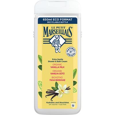 Le Petit Marseillais Duş Jeli Organik Vanilya Sütü 650 ml Nemlendirici ve Besleyici Formül
