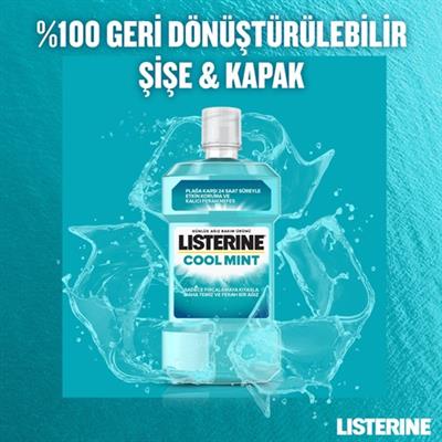 Listerine Cool Mint Ağız Gargarası Plak Oluşumunu Azaltan 500 ml Taze Nane Aromalı