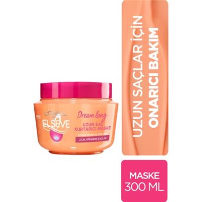 LOréal Paris Elseve Dream Long Besleyici Onarıcı Saç Maskesi 300 ml Krem Formül Uzun Saçlar İçin
