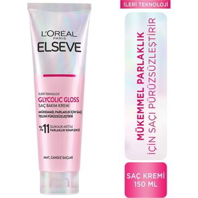 Loréal Paris Elseve Glycolic Gloss Mükemmel Parlaklık Için Pürüzsüzleştirici Saç Kremi 150ML