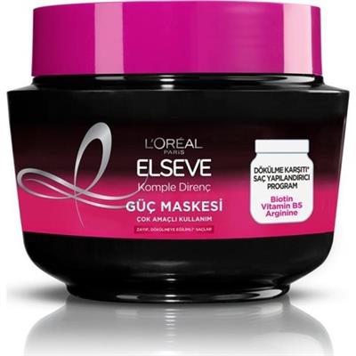 LOréal Paris Elseve Güçlendirici Saç Maskesi 300 ml – Biotin, B5 Vitamini ve Arginin ile Dökülme Karşıtı Silikonsuz Onarım