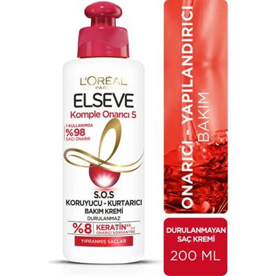 LOréal Paris Elseve Komple Onarıcı 5 S.O.S Koruyucu - Kurtarıcı Bakım Kremi 200 ml