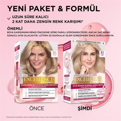 LOréal Paris Excellence Creme Saç Boyası - 9.1 Sarı Küllü