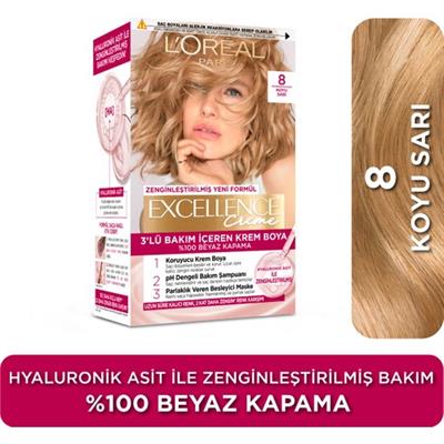 LOréal Paris Excellence Creme Saç Boyası - 8 Koyu Sarı