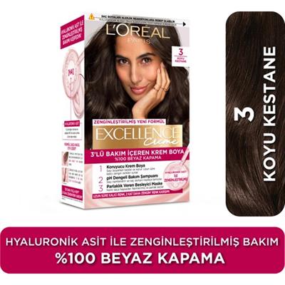 LOréal Paris Excellence Creme Saç Boyası - 3 Koyu Kestane