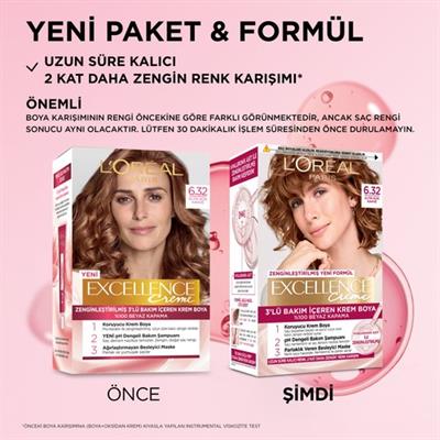 LOréal Paris Excellence Creme Saç Boyası - 6.32 Altın Açık Kahve