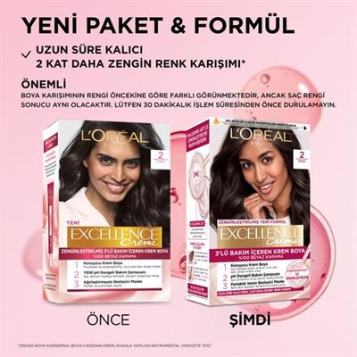 LOréal Paris Excellence Creme Saç Boyası - 2 Siyah