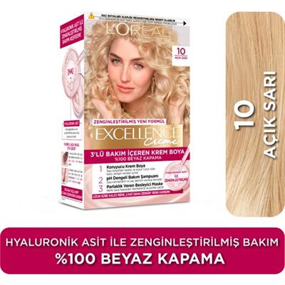 LOréal Paris Excellence Creme Saç Boyası - 10 Açık Sarı