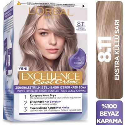 LOréal Paris L’Oréal Paris Excellence Cool Creme Saç Boyası – 8.11 Ekstra Küllü Sarı