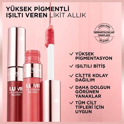 LOréal Paris Lumi Blush Likit Allık - 625 Glowy Gold Pink