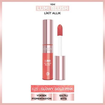 LOréal Paris Lumi Blush Likit Allık - 625 Glowy Gold Pink