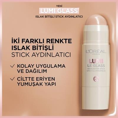LOréal Paris Lumi Glass Islak Bitişli Stick Aydınlatıcı - 610 Glassy Pearl Eclat