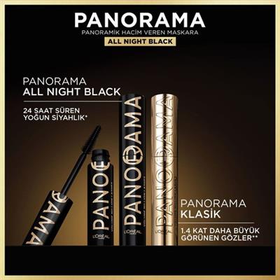 LOréal Paris Panorama Hacim Veren Maskara All Night Black - Siyah