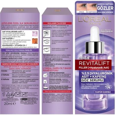 LOréal Paris Revitalift Filler Göz Çevresi Göz Serumu 20Ml