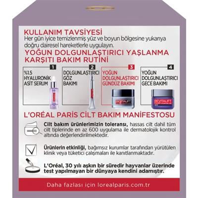 LOréal Paris Revitalift Filler Yoğun Dolgunlaştırıcı Yaşlanma Karşıtı Gündüz Kremi 50Ml - Hyaluronik Asit