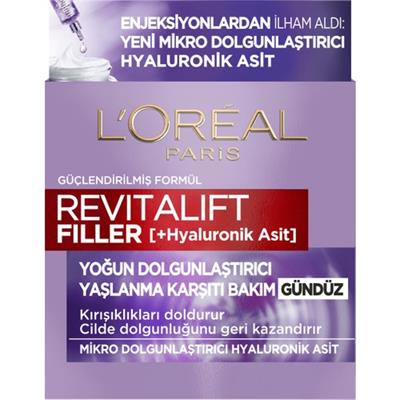 LOréal Paris Revitalift Filler Yoğun Dolgunlaştırıcı Yaşlanma Karşıtı Gündüz Kremi 50Ml - Hyaluronik Asit