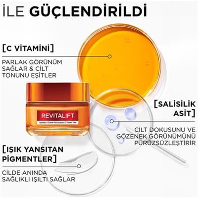 Loreal Paris Revitalift Aydınlatıcı ve Gözenek Karşıtı C Vitamini Krem 50ML
