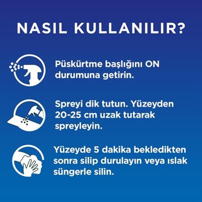 Lysol Çok Amaçlı Dezenfektan Yüzey Temizleyici Köpük Sprey 750 ml