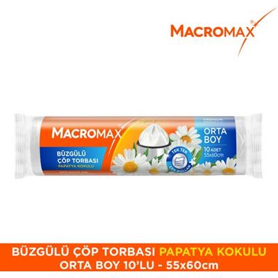 Macromax Büzgülü Çöp Torbası Orta Boy (55x60cm) Papatya Kokulu 10 Adet