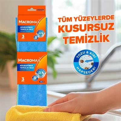 Macromax Mikrofiber Temizlikbezi 3lü