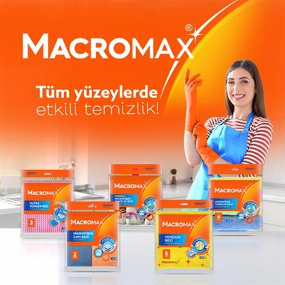 Macromax Yer Bezi, Ekstra Güçlü Kir Sökücü, Geniş Yüzeyler İçin Yüksek Emici Paspas Bezi