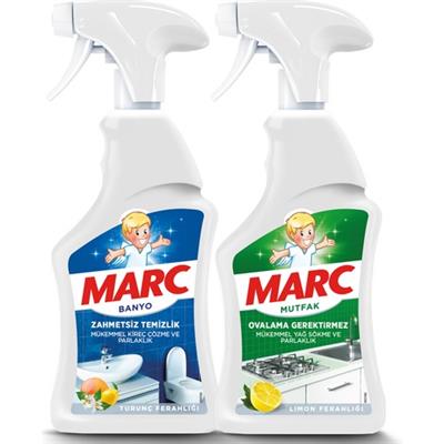 Marc Banyo ve Mutfak Temizleyici Yağ Çözücü & Kireç Sökücü Sprey 2li Set (2x750 ml)
